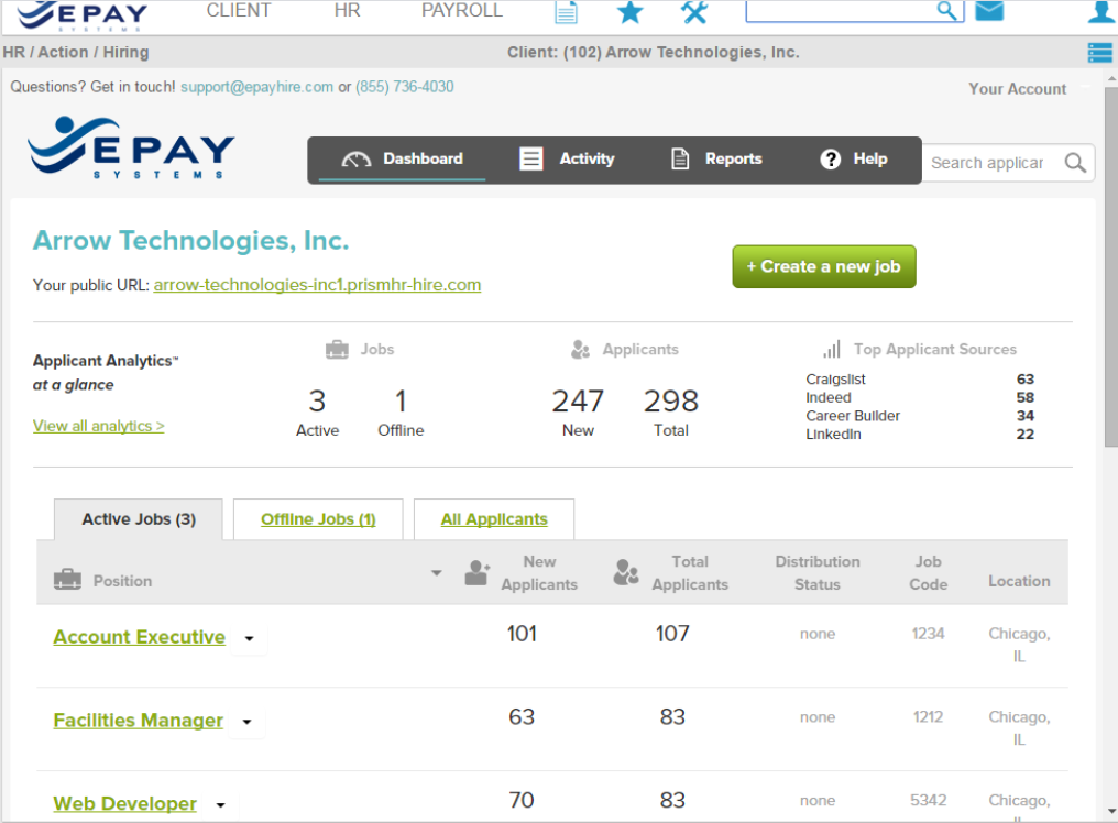 screenshot of EPAY HCM